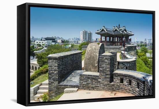 Huge Stone Walls around the Fortress of Suwon, UNESCO World Heritage Site, South Korea, Asia-Michael-Framed Stretched Canvas