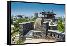 Huge Stone Walls around the Fortress of Suwon, UNESCO World Heritage Site, South Korea, Asia-Michael-Framed Stretched Canvas