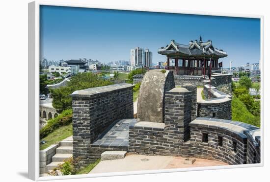 Huge Stone Walls around the Fortress of Suwon, UNESCO World Heritage Site, South Korea, Asia-Michael-Framed Photographic Print