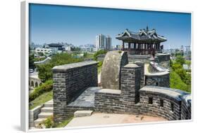 Huge Stone Walls around the Fortress of Suwon, UNESCO World Heritage Site, South Korea, Asia-Michael-Framed Photographic Print