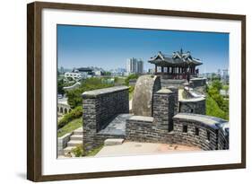 Huge Stone Walls around the Fortress of Suwon, UNESCO World Heritage Site, South Korea, Asia-Michael-Framed Photographic Print