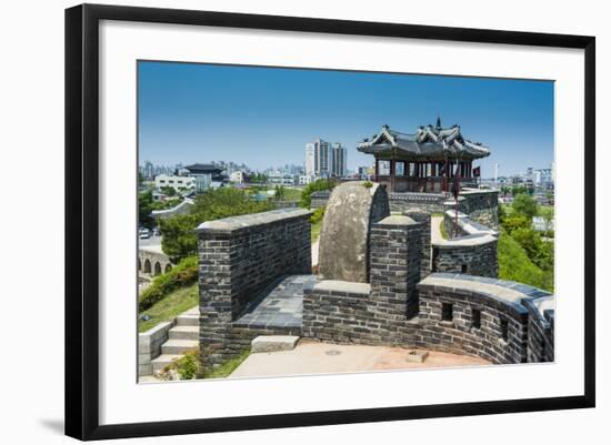 Huge Stone Walls around the Fortress of Suwon, UNESCO World Heritage Site, South Korea, Asia-Michael-Framed Photographic Print