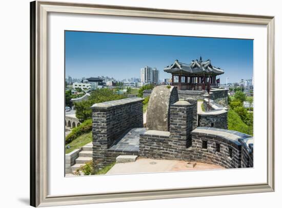 Huge Stone Walls around the Fortress of Suwon, UNESCO World Heritage Site, South Korea, Asia-Michael-Framed Photographic Print