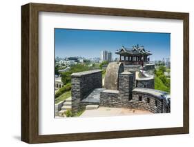 Huge Stone Walls around the Fortress of Suwon, UNESCO World Heritage Site, South Korea, Asia-Michael-Framed Photographic Print