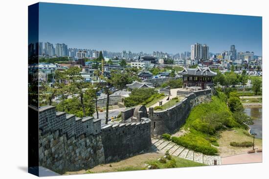 Huge Stone Walls the Fortress of Suwon, UNESCO World Heritage Site, South Korea, Asia-Michael-Stretched Canvas
