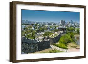 Huge Stone Walls the Fortress of Suwon, UNESCO World Heritage Site, South Korea, Asia-Michael-Framed Photographic Print