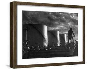 Huge Storage Tanks of Aramco Oil Co-Howard Sochurek-Framed Photographic Print