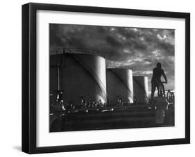 Huge Storage Tanks of Aramco Oil Co-Howard Sochurek-Framed Photographic Print