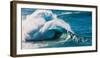 Huge storm surf breaking off the Na Pali coast, Kauai, Hawaii-Mark A Johnson-Framed Photographic Print