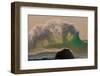 Huge storm surf breaking off the Na Pali coast, Kauai, Hawaii-Mark A Johnson-Framed Photographic Print