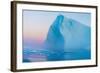 Huge Stranded Icebergs at the Mouth of the Icejord Near Ilulissat at Midnight, Greenland-Luis Leamus-Framed Photographic Print