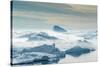 Huge Stranded Icebergs at the Mouth of the Icejord Near Ilulissat at Midnight, Greenland-Luis Leamus-Stretched Canvas