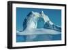 Huge Stranded Icebergs at the Mouth of the Icejord Near Ilulissat at Midnight, Greenland-Luis Leamus-Framed Photographic Print