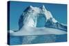 Huge Stranded Icebergs at the Mouth of the Icejord Near Ilulissat at Midnight, Greenland-Luis Leamus-Stretched Canvas