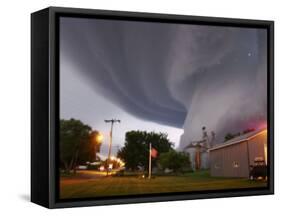 Huge Tornado Funnel Cloud Touches Down in Orchard, Iowa,-null-Framed Stretched Canvas