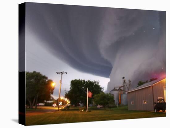 Huge Tornado Funnel Cloud Touches Down in Orchard, Iowa,-null-Stretched Canvas