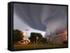 Huge Tornado Funnel Cloud Touches Down in Orchard, Iowa,-null-Framed Stretched Canvas