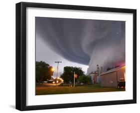 Huge Tornado Funnel Cloud Touches Down in Orchard, Iowa,-null-Framed Photographic Print