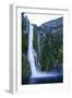 Huge Waterfall in Milford Sound, Fiordland National Park, South Island, New Zealand, Pacific-Michael Runkel-Framed Premium Photographic Print