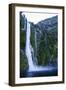 Huge Waterfall in Milford Sound, Fiordland National Park, South Island, New Zealand, Pacific-Michael Runkel-Framed Photographic Print