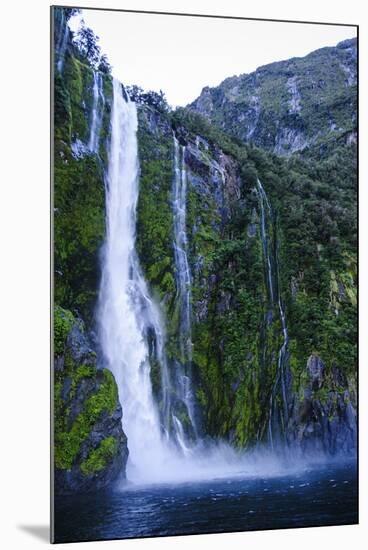 Huge Waterfall in Milford Sound, Fiordland National Park, South Island, New Zealand, Pacific-Michael Runkel-Mounted Photographic Print