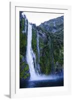 Huge Waterfall in Milford Sound, Fiordland National Park, South Island, New Zealand, Pacific-Michael Runkel-Framed Photographic Print