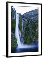 Huge Waterfall in Milford Sound, Fiordland National Park, South Island, New Zealand, Pacific-Michael Runkel-Framed Photographic Print