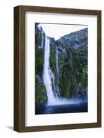 Huge Waterfall in Milford Sound, Fiordland National Park, South Island, New Zealand, Pacific-Michael Runkel-Framed Photographic Print