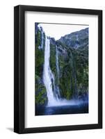 Huge Waterfall in Milford Sound, Fiordland National Park, South Island, New Zealand, Pacific-Michael Runkel-Framed Photographic Print