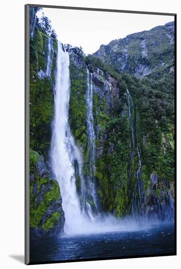 Huge Waterfall in Milford Sound, Fiordland National Park, South Island, New Zealand, Pacific-Michael Runkel-Mounted Photographic Print