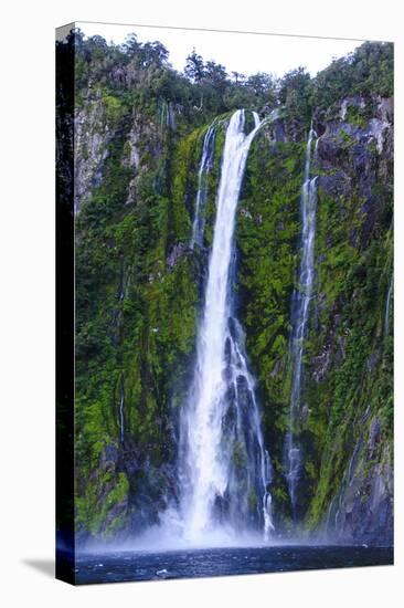 Huge Waterfall in Milford Sound-Michael-Stretched Canvas