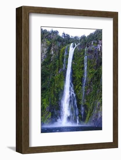 Huge Waterfall in Milford Sound-Michael-Framed Photographic Print