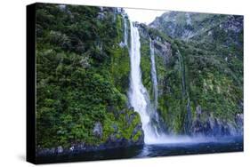 Huge Waterfall in the Milford Sound-Michael-Stretched Canvas