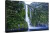 Huge Waterfall in the Milford Sound-Michael-Stretched Canvas