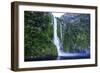 Huge Waterfall in the Milford Sound-Michael-Framed Photographic Print