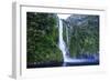 Huge Waterfall in the Milford Sound-Michael-Framed Photographic Print