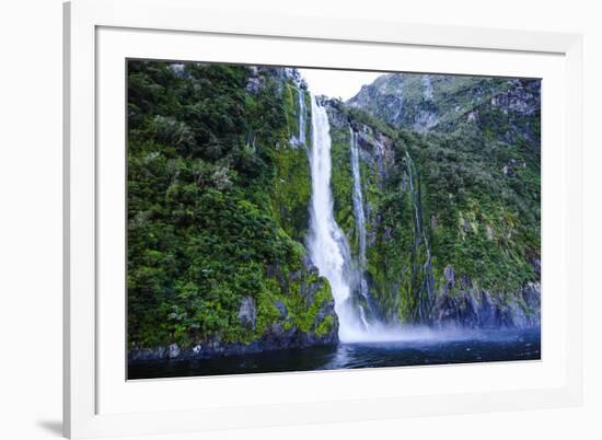 Huge Waterfall in the Milford Sound-Michael-Framed Photographic Print