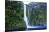 Huge Waterfall in the Milford Sound-Michael-Mounted Photographic Print