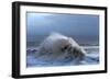 Huge Waves Crash Against a Stone Jetty at Criccieth, Gwynedd, Wales, United Kingdom, Europe-Graham Lawrence-Framed Photographic Print