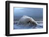 Huge Waves Crash Against a Stone Jetty at Criccieth, Gwynedd, Wales, United Kingdom, Europe-Graham Lawrence-Framed Photographic Print