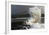 Huge Waves Crash Against a Stone Jetty at Criccieth, Gwynedd, Wales, United Kingdom, Europe-Graham Lawrence-Framed Photographic Print