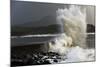 Huge Waves Crash Against a Stone Jetty at Criccieth, Gwynedd, Wales, United Kingdom, Europe-Graham Lawrence-Mounted Photographic Print