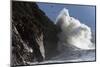 Huge Waves Crash Against Cliffs at Criccieth, Gwynedd, Wales, United Kingdom, Europe-Graham Lawrence-Mounted Photographic Print