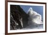 Huge Waves Crash Against Cliffs at Criccieth, Gwynedd, Wales, United Kingdom, Europe-Graham Lawrence-Framed Photographic Print