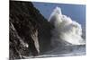 Huge Waves Crash Against Cliffs at Criccieth, Gwynedd, Wales, United Kingdom, Europe-Graham Lawrence-Mounted Photographic Print