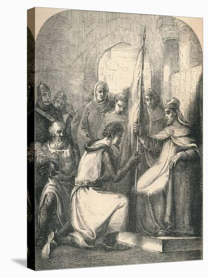 Hugh De Vermandois Receiving a Consecrated Banner from Pope Urban, 1869-null-Stretched Canvas