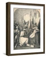 Hugh De Vermandois Receiving a Consecrated Banner from Pope Urban, 1869-null-Framed Giclee Print