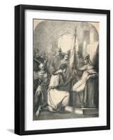Hugh De Vermandois Receiving a Consecrated Banner from Pope Urban, 1869-null-Framed Giclee Print
