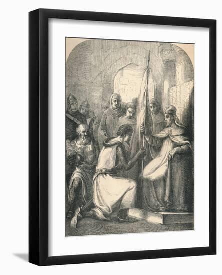 Hugh De Vermandois Receiving a Consecrated Banner from Pope Urban, 1869-null-Framed Giclee Print