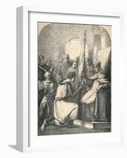 Hugh De Vermandois Receiving a Consecrated Banner from Pope Urban, 1869-null-Framed Giclee Print